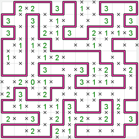Slitherlink puzzle solution