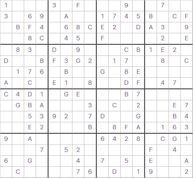 Daily 16 16 Giant Sudoku Puzzle For Sunday 19th September 2021 Hard