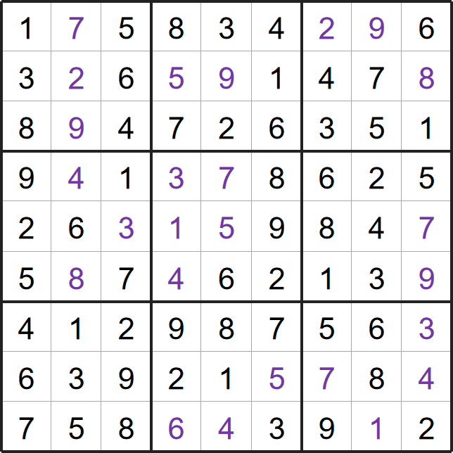 Anti-knight Sudoku puzzle