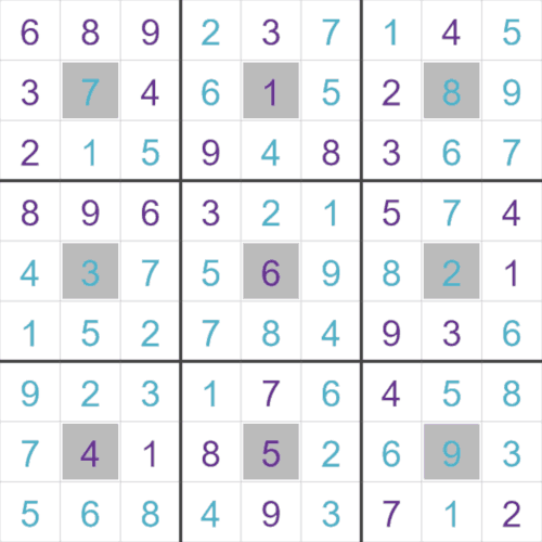 Center Dot Sudoku puzzle solution