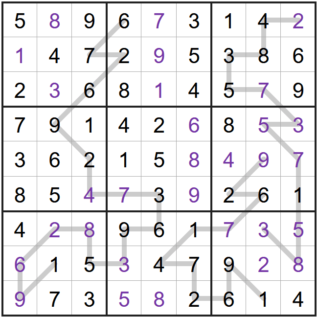 Entropic Line Sudoku puzzle