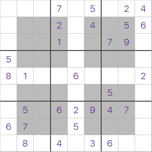 Hyper Sudoku puzzle solution
