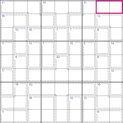 Killer Sudoku puzzle