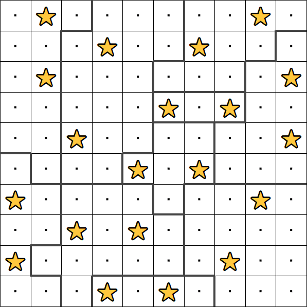 Star Battle puzzle solution
