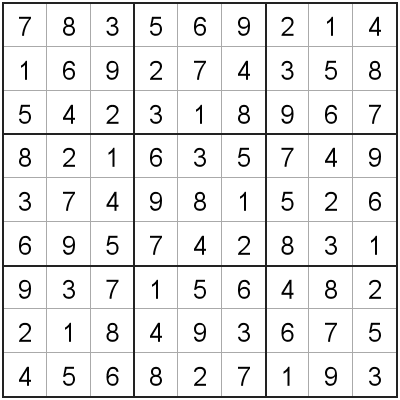 Completed Sudoku