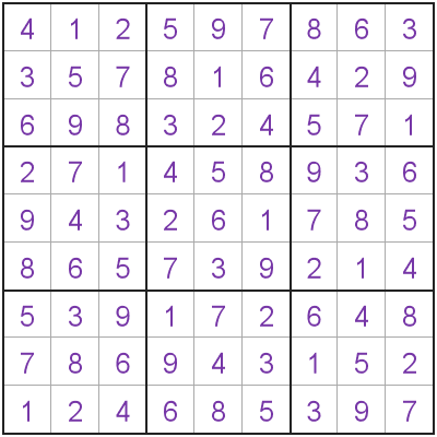 Completed Sudoku