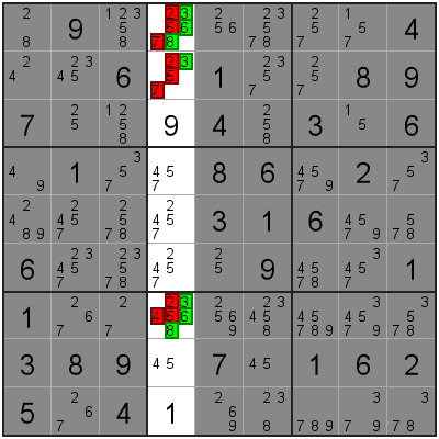 Hidden triples column