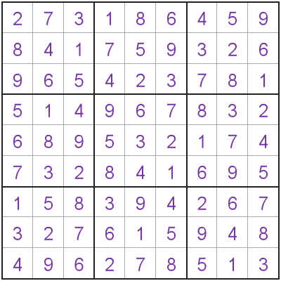 Completed Sudoku